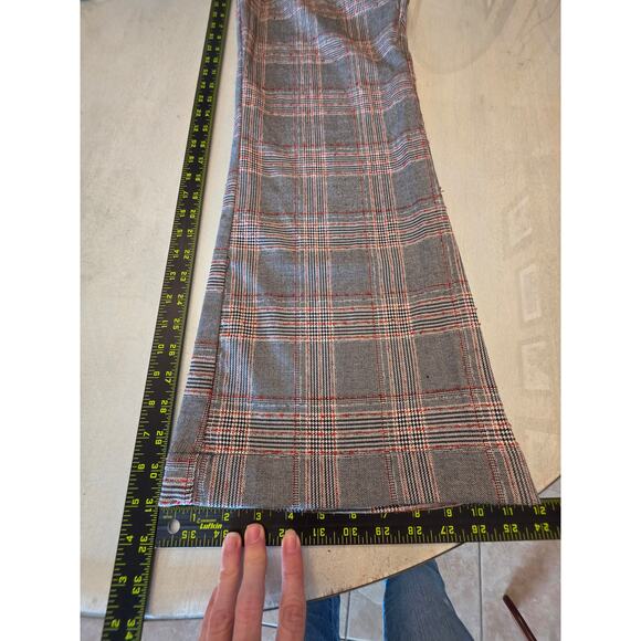 Free People Women's Plaid Wide Leg Bell Bottom Pants SZ 12 - Picture 11 of 11